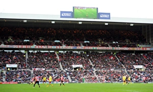 Away fans in upper teir. Sunderland 0: 1 Arsenal. Barclays Premier League. Stadium of Light