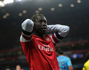 Arsenal V Marseille 2013-14 Prints: Bacary Sagna in Action: Arsenal vs Marseille, UEFA Champions League 2013-14