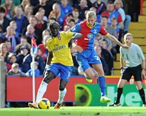 Images Dated 26th October 2013: Bacary Sagna (Arsenal) Dean Moxey (Palace). Crystal Palace 0: 2 Arsenal. Barclays Premier League
