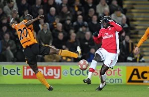 Images Dated 13th March 2010: Bacary Sagna (Arsenal) George Boateng (Hull). Hull City 1: 2 Arsenal, Barclays Premier League