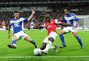 Arsenal v Birmingham City - Carlin Cup Final 2010-11 Collection: Bacary Sagna (Arsenal) Liam Ridgewell and Jean Beausejour (Birmingham)