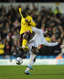 Leeds United v Arsenal FA Cup 2010-11 Collection: Bacary Sagna (Arsenal) Max Gradel (Leeds). Leeds United 1: 3 Arsenal, FA Cup 3rd Round Replay