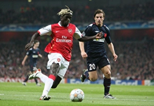 Arsenal v Slavia Prague 2007-08 Collection: Bacary Sagna (Arsenal) Milan Ivana (Slavia)