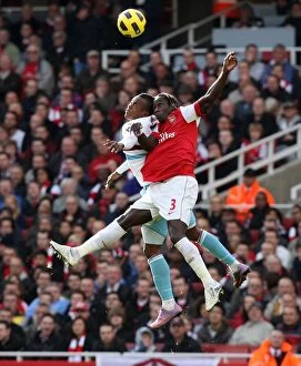 Images Dated 30th October 2010: Bacary Sagna (Arsenal) Victor Obinna (West Ham). Arsenal 1: 0 West Ham United