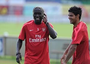 Images Dated 20th July 2010: Bacary Sagna and Carlos Vela (Arsenal). Arsenal Training Camp, Bad Waltersdorf