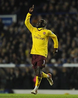 Leeds United v Arsenal FA Cup 2010-11 Collection: Bacary Sagna celebrates scoring the 2nd Arsenal goal. Leeds United 1: 3 Arsenal