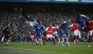 Bacary Sagna (far right) scores Arsenals goal past Carlo Cudicini (Chelsea)