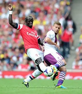 Arsenal V Aston Villa 2013-14 Prints: Bacary Sagna Outmaneuvers Andreas Weimann: Arsenal vs Aston Villa, Premier League 2013-14