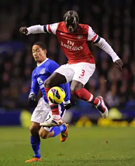Everton V Arsenal 2012-13 Prints: Bacary Sagna Outsmarts Steven Pienaar: A Premier League Showdown (2012-13)