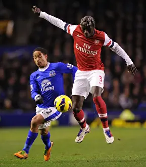 Everton V Arsenal 2012-13 Prints: Bacary Sagna Outsmarts Steven Pienaar: A Tactical Battle at Goodison Park (2012-13 Everton vs)