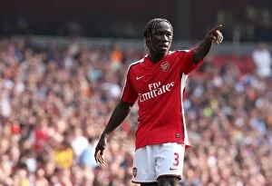 Bacary Sagna Collection: Bacary Sagna's Dominance: Arsenal's 4-0 Victory over Wigan Athletic, Barclays Premier League