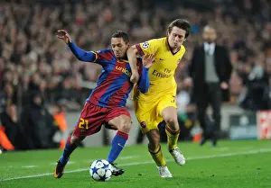 Barcelona V Arsenal 2010-11 Prints: Barcelona's Triumph over Arsenal: Rosicky vs Adriano in the 2011 UEFA Champions League (3-1)