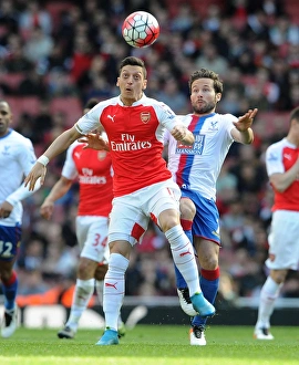 Arsenal V Crystal Palace 2015-16 Prints: Battle for Ball Control: Mesut Özil vs Johan Cabaye