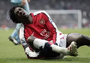 Arsenal V West Ham United 2008-9 Prints: The Battle at Emirates: Arsenal vs West Ham United (0:0) - Emmanuel Adebayor's Determined Standoff