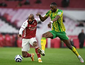 Arsenal V West Bromwich Albion 2020-21 Prints: Empty Battle: Lacazette vs. Ajayi in Deserted Emirates - Arsenal vs