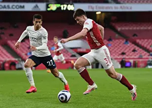 Arsenal V Manchester City 2020-21 Prints: Battle of the Left Flanks: Tierney vs Cancelo at Empty Emirates Stadium - Arsenal vs Manchester City
