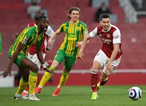 Arsenal V West Bromwich Albion 2020-21 Prints: Empty Battle: Martinelli vs. Ajayi at the Ghostly Emirates - Arsenal vs