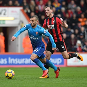 AFC Bournemouth V Arsenal 2017-18 Prints: Battle of Midfield: Jack Wilshere vs Dan Gosling