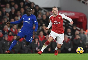 Arsenal V Chelsea 2017-18 Prints: Battle of Midfield Masters: Wilshere vs. Kante (Arsenal vs. Chelsea, 2017-18)