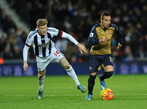 West Bromwich Albion V Arsenal 2015-16 Prints: Battle in the Midfield: Santi Cazorla vs