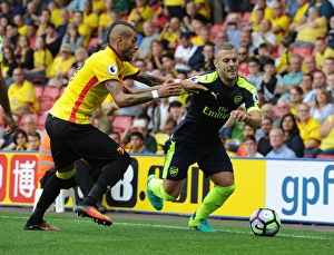 Watford V Arsenal 2016-17 Prints: Battle in the Midfield: Wilshere vs Pereyra, Arsenal vs Watford, Premier League 2016-17