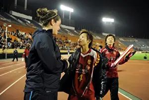 INAC Kobe V Arsenal Ladies Prints: Battle of Stars: Jennifer Beattie vs Asuna Tanaka - A 1-1 Rivalry at Nishigaoka Stadium