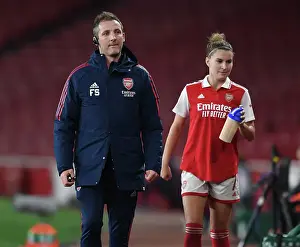 Arsenal Women V FC Zurich Frauen 2022-23 Prints: Battle in the UEFA Women's Champions League: Arsenal Women vs FC Zurich at Emirates Stadium
