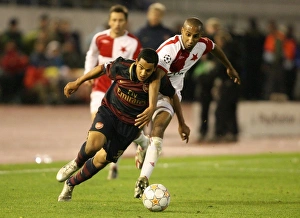 Slavia Prague V Arsenal 2007-8 Prints: The Battle of Wings: Walcott vs