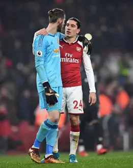 Arsenal V Manchester United 2017-18 Prints: Bellerin and De Gea Face Off: Arsenal vs Manchester United, Premier League 2017-18