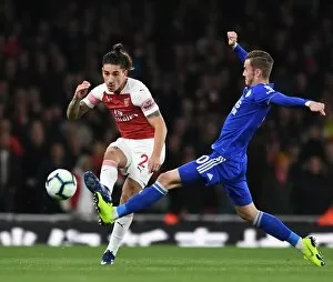Arsenal v Leicester City 2018-19 Collection: Bellerin Maddison 1 181022WAFC