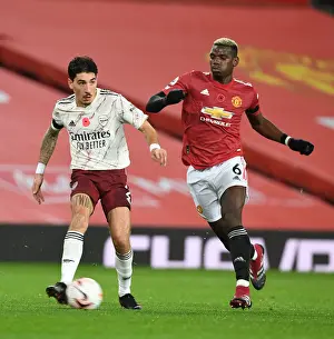 Manchester United V Arsenal 2020-21 Prints: Bellerin Outsmarts Pogba: Thrilling Arsenal Victory at Old Trafford