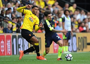 Watford V Arsenal 2016-17 Prints: Bellerin Surges Past Capoue: Watford vs Arsenal, Premier League 2016-17