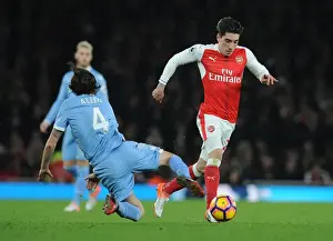 Arsenal V Stoke City 2016-17 Prints: Bellerin vs Allen: Intense Battle at Emirates Stadium - Arsenal v Stoke City