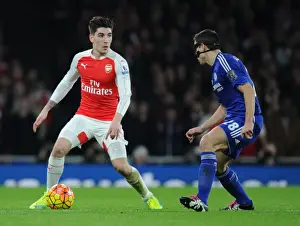 Arsenal V Chelsea 2015-16 Prints: Bellerin vs. Azpilicueta: A Premier League Battle at Emirates Stadium