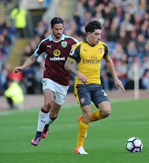 Burnley V Arsenal 2016-17 Prints: Bellerin vs Boyd: A Premier League Showdown at Turf Moor