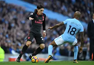 Manchester City V Arsenal 2017-18 Prints: Bellerin vs Delph: Clash of the Wings in Manchester City vs Arsenal Premier League Showdown