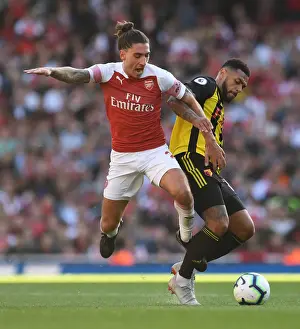 Arsenal V Watford 2018-19 Prints: Bellerin vs. Gray: An Intense Arsenal-Watford Clash at the Emirates