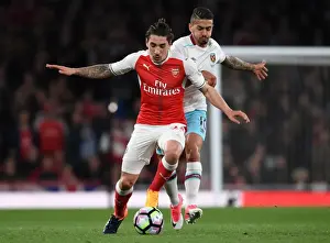 Arsenal V West Ham United 2016-17 Prints: Bellerin vs Lanzini: Intense Battle in Arsenal v West Ham United Premier League Clash