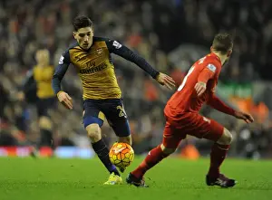 Liverpool V Arsenal 2015-16 Prints: Bellerin vs Moreno: A Footballing Battle in the Premier League Clash between Liverpool and Arsenal
