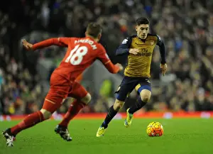 Liverpool V Arsenal 2015-16 Prints: Bellerin vs Moreno: A Premier League Showdown at Anfield, 2015-16