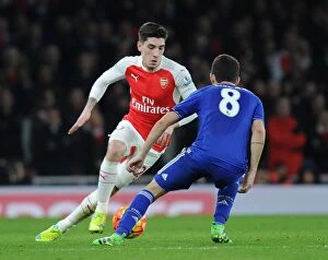 Images Dated 24th January 2016: Bellerin vs. Oscar: A Premier League Showdown at Arsenal vs. Chelsea