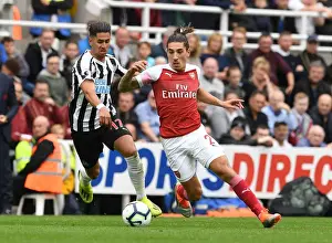 Newcastle United V Arsenal 2018-19 Prints: Bellerin vs Perez: A Football Rivalry in the Premier League Clash between Arsenal and Newcastle (2018-19)