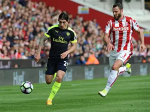 Stoke City V Arsenal 2016-17 Prints: Bellerin vs Pieters: A Premier League Rivalry Ignites - Stoke City vs Arsenal (2016-17)