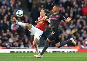 Arsenal V Everton 2018-19 Prints: Bellerin vs. Richarlison: A Clash at the Emirates - Arsenal's Battle Against Everton (2018-19)
