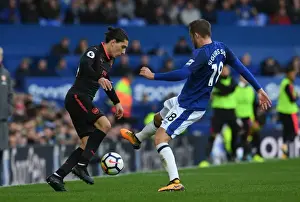 Everton V Arsenal 2017-18 Prints: Bellerin vs Sigurdsson: Battle at Goodison Park - Everton vs Arsenal