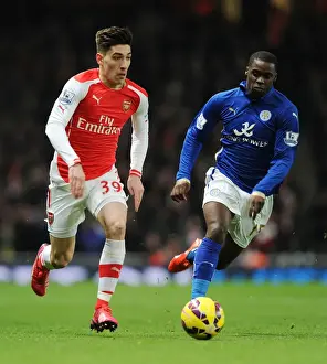 Arsenal V Leicester City 2014-15 Prints: Bellerin's Blazing Sprint: Thrilling Moment as Arsenal Outpaces Leicester