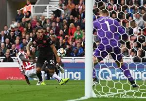 Stoke City V Arsenal 2017-18 Prints: Bellerin's Defensive Masterclass: Arsenal Edge Past Stoke 1-0 in Premier League