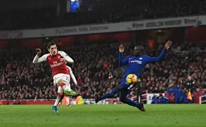 Arsenal V Chelsea 2017-18 Prints: Bellerin's Tense Goal Against Kante: A Moment of Triumph in the Arsenal vs