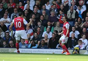 Benayoun and van Persie Celebrate Arsenal's First Goal Against West Bromwich Albion (2011-12)