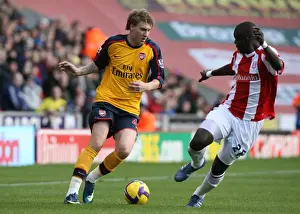 Stoke City V Arsenal 2008-09 Prints: Bendtner Scores Double: Arsenal Edge Past Stoke 2-1 in Premier League Clash